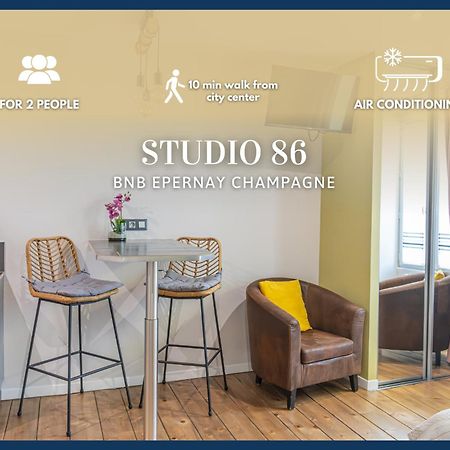 Studio 86 - Climatisation & Proche Centre-Ville- 2 Personnes - Bnb Épernay Dış mekan fotoğraf